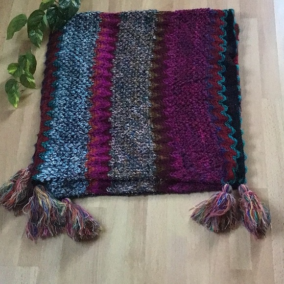 RARE Anthropologie Knit Fringe Kimono Shawl Cape Poncho Free People - Picture 11 of 16